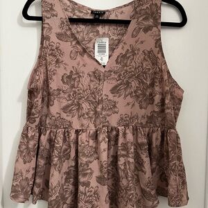 Torrid Mauve Floral Sleeveless Blouse